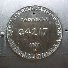 Plaque on Steam Locomotive No. 206.