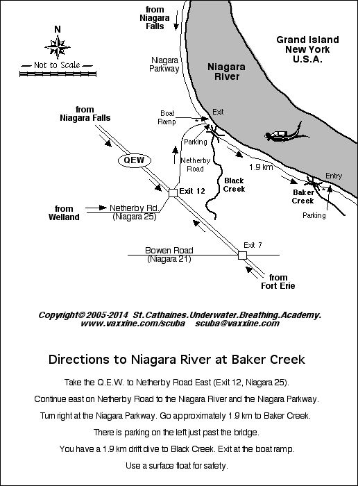 Maps and Directions to Niagara Dive Sites